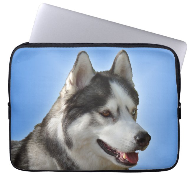 Heiserer Laptop-Kasten-sibirischer Husky mustert Laptopschutzhülle (Vorderseite)
