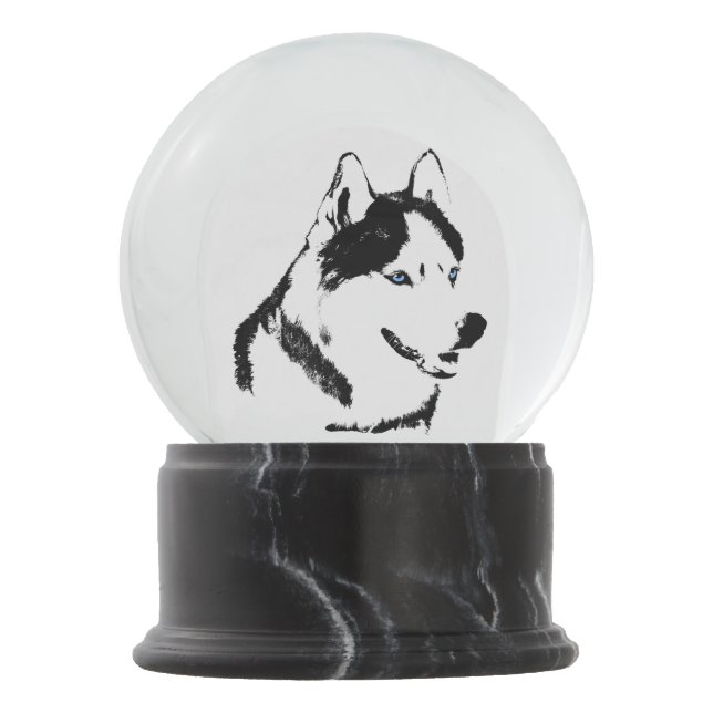 Heiserer Snowglobe sibirischer Husky fertigen Schneekugel (Vorderseite)