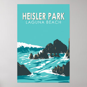 Heisler Park California Vintage Poster