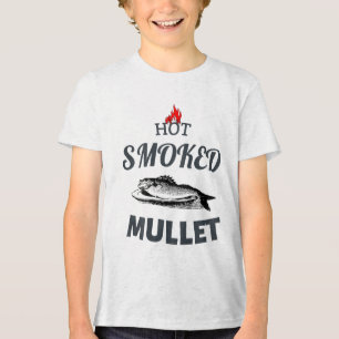 Heiß geräucherte Mullet-Grillen Fisch Gekochte Mee Tri-Blend Shirt