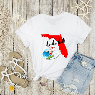 heiß! Merry Florida Christmas Surfing Santa T-Shirt