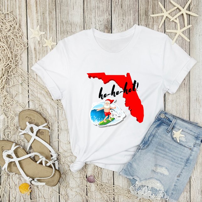 heiß! Merry Florida Christmas Surfing Santa T-Shirt (Von Creator hochgeladen)
