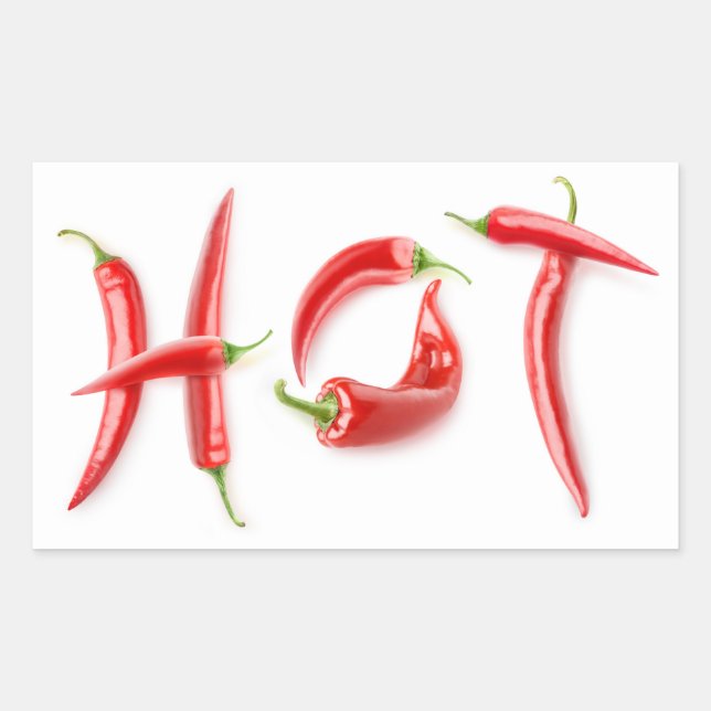 Heiß! Rechteckiger Aufkleber (Vorderseite)