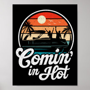 Heiß reinkommend Lustiges Pontooning-Boot-Seenboot Poster