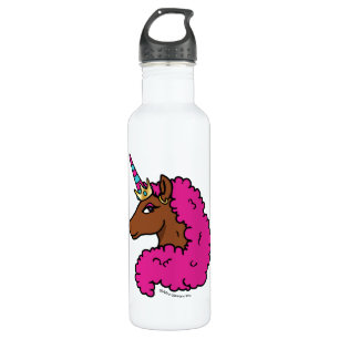 Heiß rosa Afro Einhorn Edelstahlflasche