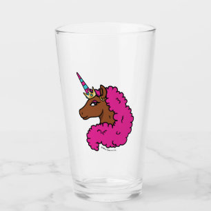 Heiß rosa Afro Einhorn Glas