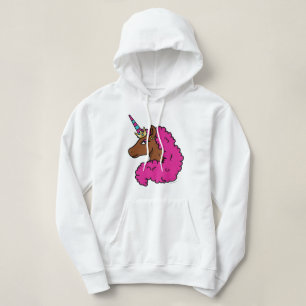 Heiß rosa Afro Einhorn Hoodie