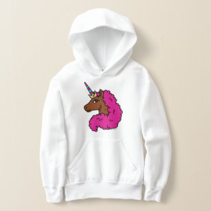 Heiß rosa Afro Einhorn Hoodie