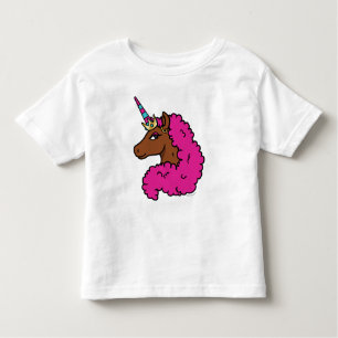 Heiß rosa Afro Einhorn Kleinkind T-shirt