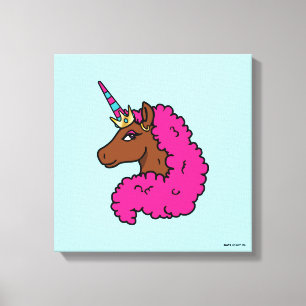 Heiß rosa Afro Einhorn Leinwanddruck
