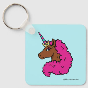 Heiß rosa Afro Einhorn Schlüsselanhänger