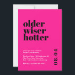 Heiß rosa älter, weiser, heißer Geburtstag Einladung<br><div class="desc">Feiern Sie 30 stilvoll mit unserer kühlen und trendigen Einladung "Older, Wiser, Hotter" zum 30. Geburtstag. Dieses auffallende minimalistische Design mit einem beeindruckenden, rosa Hintergrund verleiht Ihrem Meilenstein eine Touch an Eleganz. Unsere sorgfältig ausgearbeitete Einladung zeigt, wie wichtig es ist, mit Zuversicht und Anmut in ein neues Jahrzehnt einzutreten. Die...</div>