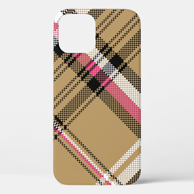 heiß rosa beige kariert tartan Case-Mate iPhone hülle (Rückseite)
