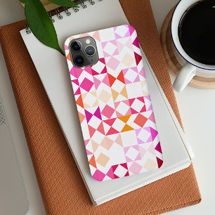 Heiß rosa Blush Korallenrot Orange Mosaik-Kunstmus Case-Mate iPhone Hülle