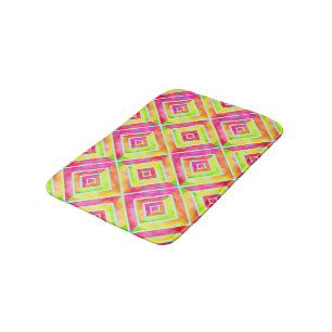 Heiß rosa, chartreuse retrovirales Wasserfarbmuste Badematte