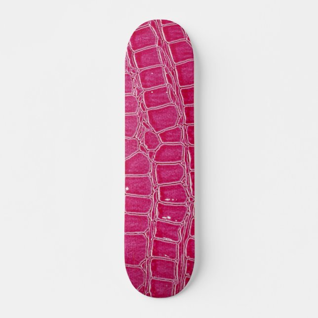 Heiß rosa Crocodile Skin Old School Skateboard (Vorne)
