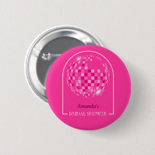 Heiß Rosa Disco Boogie Brautparty Button