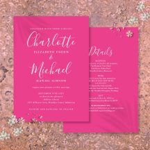 Heiß rosa, einfach, alles in einem Chic-Script-Hoc