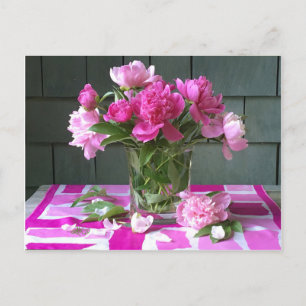 Heiß rosa Erdnüsse auf Vintagem Seidenschal in hei Feiertagspostkarte