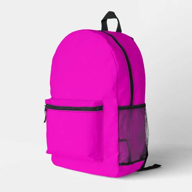 Heiß rosa Farbe Bedruckter Rucksack (Rückseitige Ecke Rechts)