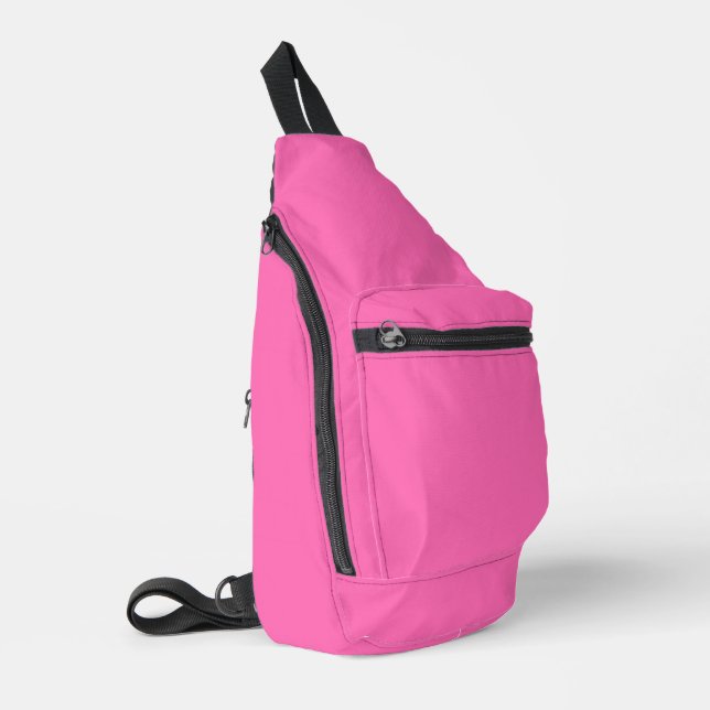 Heiß rosa Farbe Crossbody Bag (Linke Seite)