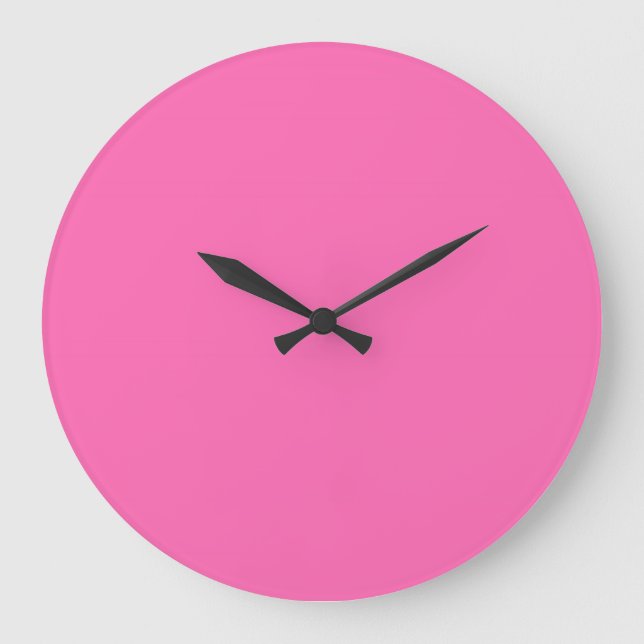 Heiß rosa Farbe Große Wanduhr (Vorderseite)