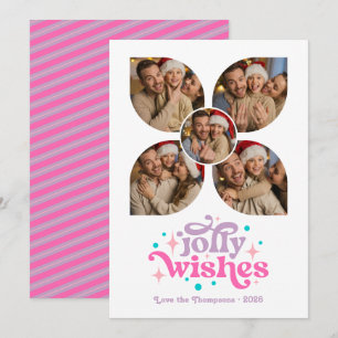 Heiß rosa Feiertag Retro Foto Collage Weihnachten