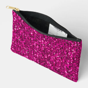 Heiß rosa funkelnde falsche Glitter Zubehörtasche