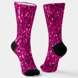 Heiß rosa funkelnder falscher Glitter Socken