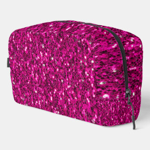 Heiß rosa funkelnder falscher Glitter Waschbeutel
