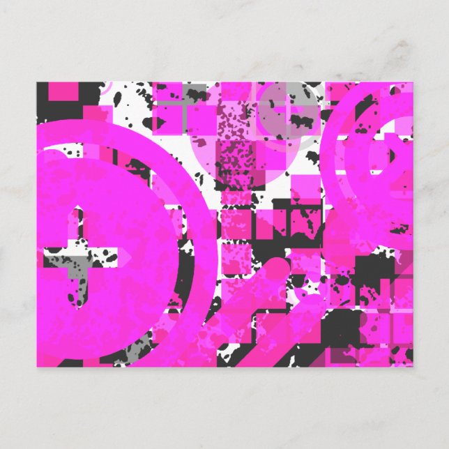 heiß rosa gebeutelter Chex: Postkarte (Vorderseite)