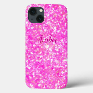 Heiß Rosa Glitzer Elegant Personalisiert Case-Mate iPhone Hülle