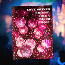 Heiß rosa glitzernde Retro-Disco-Kugel Save-The-Da