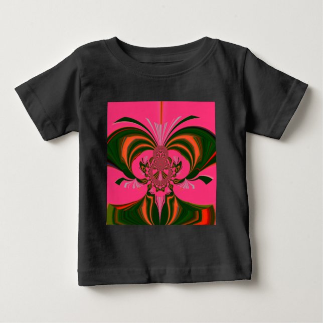 Heiß rosa, goldgrün baby t-shirt (Vorderseite)