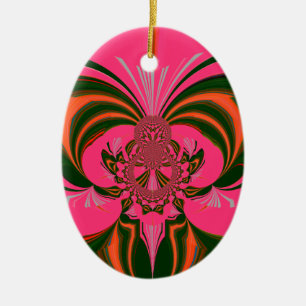 Heiß rosa, goldgrün keramikornament