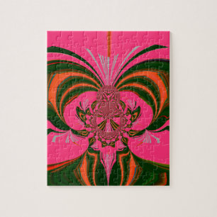 Heiß rosa, goldgrün puzzle
