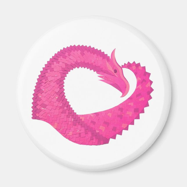 Heiß rosa Herzdrache in Weiß Magnet (Vorne)