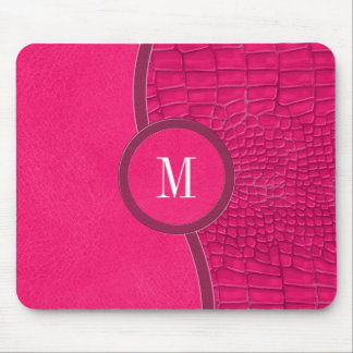Heiß rosa Imitate Lederalligator Hautchophon Monog Mousepad
