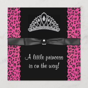 Heiß rosa Leopard Prinzessin Baby Mädchen Baby Sho Einladung