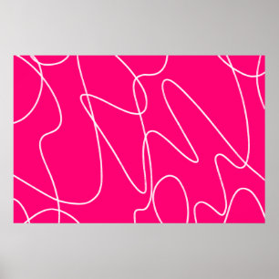 Heiß rosa Linienkunst Poster