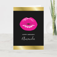 Heiß rosa Lippen glamouröses Mädchen Geburtstag