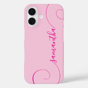Heiß Rosa Lockige Signatur iPhone 16 Hülle