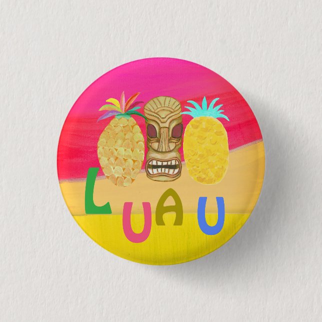 Heiß Rosa Luau Button (Vorderseite)