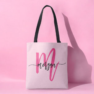 Heiß Rosa Moderne Schrift Mädchen-Monogramm-Name