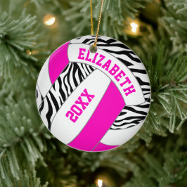 heiß rosa oder JEDE FARBE mit schwarzem Zebravolle Keramik Ornament