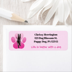 Heiß rosa Pawprint auf Rosa / Belgischer Malinois