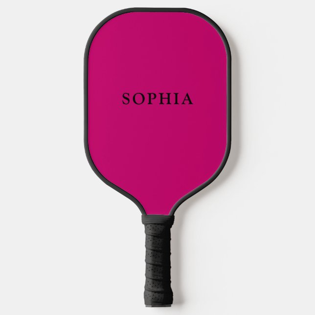 Heiß Rosa Personalisierter Name  Pickleball Schläger (Vorderseite)