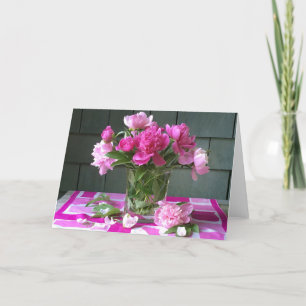 Heiß rosa Pfannenbäume auf Vintagem Seidenschal Feiertagskarte