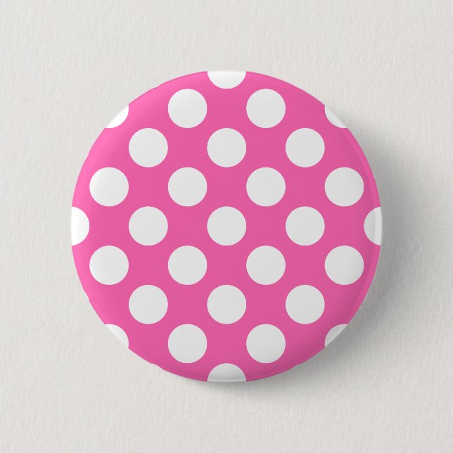Heiß Rosa Punkte Button (Vorderseite)