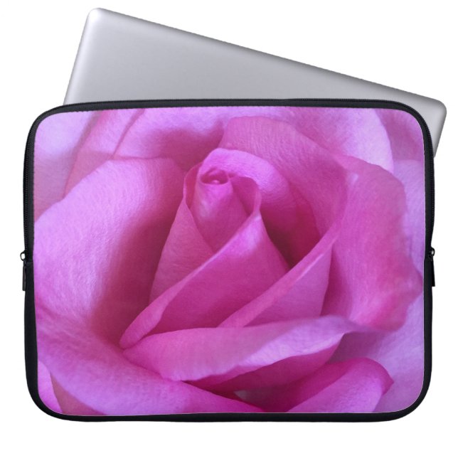 Heiß rosa Rose Blume Foto einfach fett modern chic Laptopschutzhülle (Vorderseite)